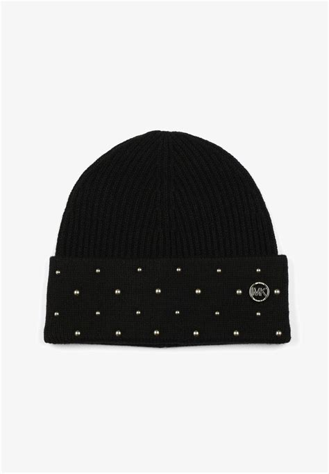 michael kors mk black beanie|studded beanie.